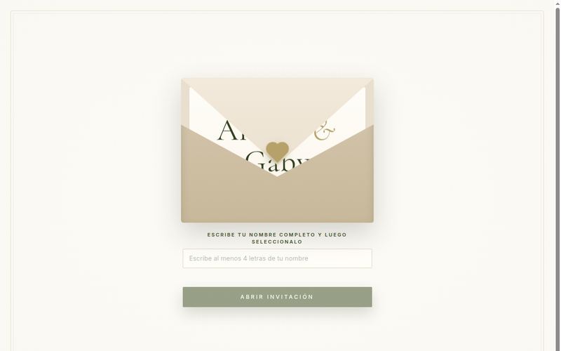 Captura de invitación de boda Álvaro y Gaby